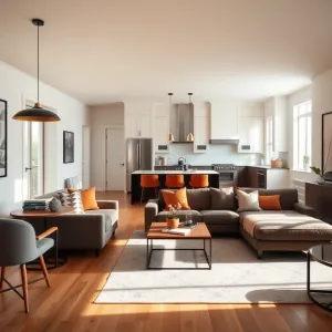 Wykończenie Salonu Z Aneksem Kuchennym